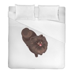 Pomeranian T-shirtwhite Look Calm Pomeranian 41 T-shirt Duvet Cover (full/ Double Size) by EnriqueJohnson