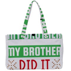 Funny Christmas Sweater T- Shirt Dear Santa My Brother Did It T- Shirt Canvas Work Bag by ZUXUMI