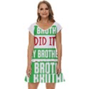 Funny Christmas Sweater T- Shirt Dear Santa My Brother Did It T- Shirt Short Sleeve Tiered Mini Dress View1