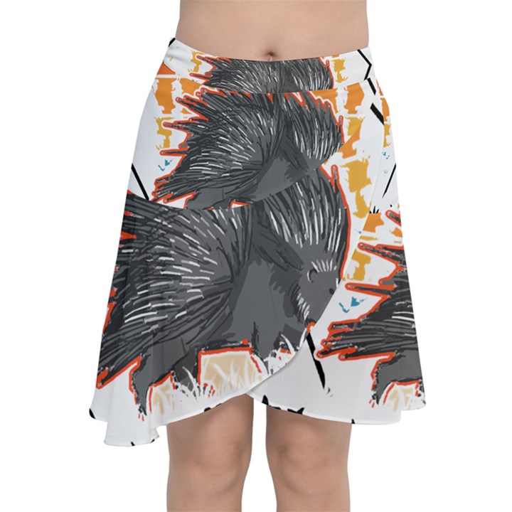 Porcupine T-shirtlife Is Better With Porcupines Porcupine T-shirt Chiffon Wrap Front Skirt