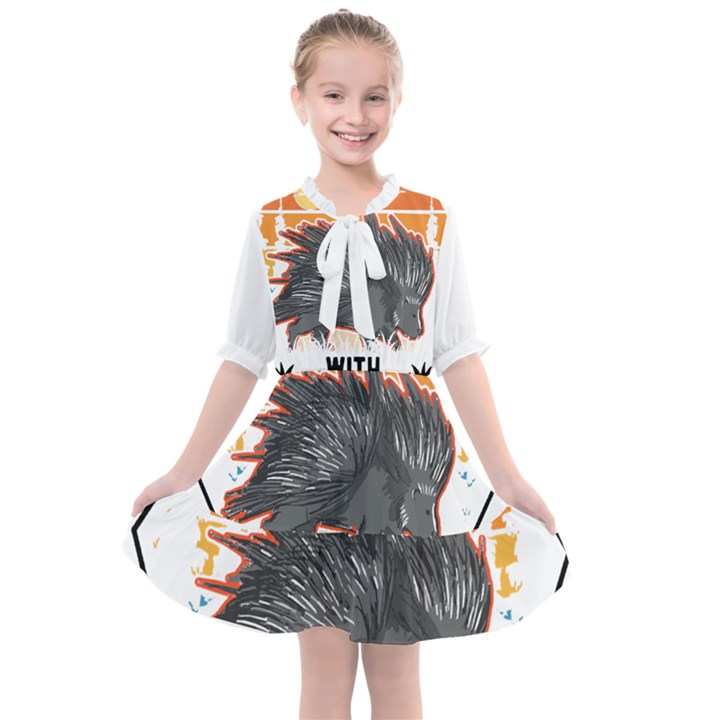 Porcupine T-shirtlife Is Better With Porcupines Porcupine T-shirt Kids  All Frills Chiffon Dress