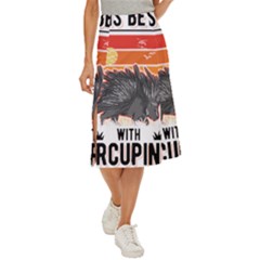 Porcupine T-shirtlife Is Better With Porcupines Porcupine T-shirt Midi Panel Skirt by EnriqueJohnson