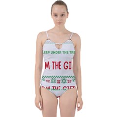 Funny Christmas Sweater T- Shirt Might As Well Sleep Under The Christmas Tree T- Shirt Cut Out Top Tankini Set by ZUXUMI