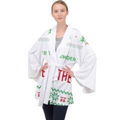 Funny Christmas Sweater T- Shirt Might As Well Sleep Under The Christmas Tree T- Shirt Long Sleeve Velvet Kimono  by ZUXUMI