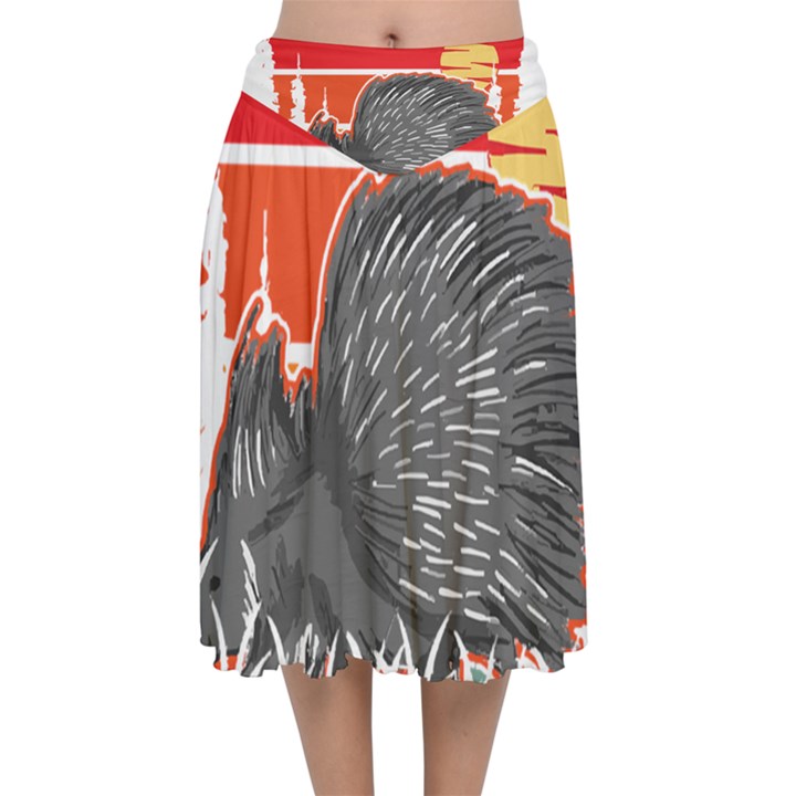 Porcupine T-shirtlife Would Be So Boring Without Porcupines T-shirt Velvet Flared Midi Skirt