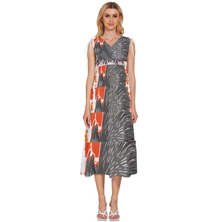 Porcupine T-shirtlife Would Be So Boring Without Porcupines T-shirt V-Neck Drawstring Shoulder Sleeveless Maxi Dress