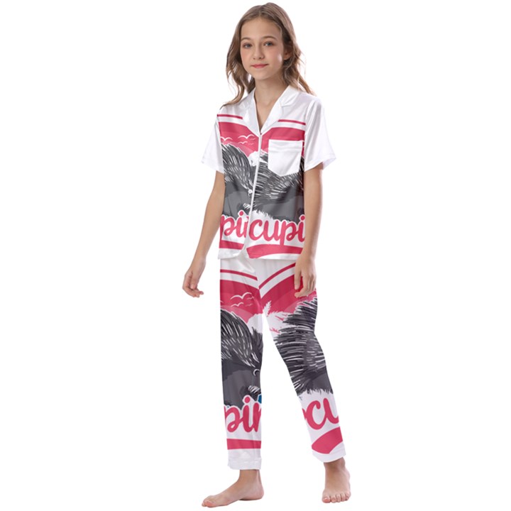 Porcupine T-shirtporcupine Girl T-shirt Kids  Satin Short Sleeve Pajamas Set