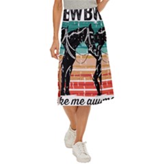 Funny Cowgirl T- Shirt Funny Cowgirl T- Shirt Midi Panel Skirt by ZUXUMI