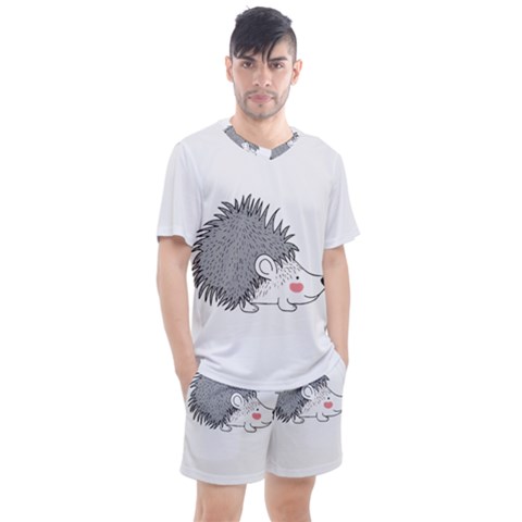 Porcupine T-shirtwhite Look Calm Porcupine 03 T-shirt Men s Mesh T-shirt And Shorts Set by EnriqueJohnson