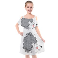 Porcupine T-shirtwhite Look Calm Porcupine 03 T-shirt Kids  Cut Out Shoulders Chiffon Dress by EnriqueJohnson