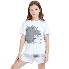 Porcupine T-shirtwhite Look Calm Porcupine 03 T-shirt Kids  T-shirt And Sports Shorts Set by EnriqueJohnson