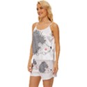 Porcupine T-shirtwhite Look Calm Porcupine 03 T-shirt Satin Pajama Short Set View2