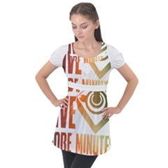 Gaming Controller Quote T- Shirt A Gaming Controller Quote Just Five More Minutes T- Shirt (1) Puff Sleeve Tunic Top by ZUXUMI