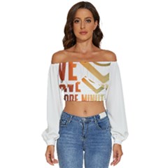 Gaming Controller Quote T- Shirt A Gaming Controller Quote Just Five More Minutes T- Shirt (1) Long Sleeve Crinkled Weave Crop Top by ZUXUMI