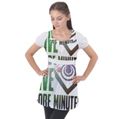 Gaming Controller Quote T- Shirt A Gaming Controller Quote Just Five More Minutes T- Shirt (2) Puff Sleeve Tunic Top by ZUXUMI