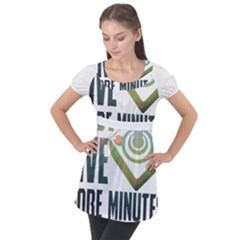 Gaming Controller Quote T- Shirt A Gaming Controller Quote Just Five More Minutes T- Shirt Puff Sleeve Tunic Top by ZUXUMI