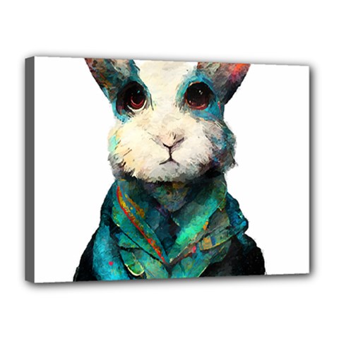 Rabbit T-shirtrabbit Watercolor Painting #rabbit T-shirt (1) Canvas 16  X 12  (stretched) by EnriqueJohnson