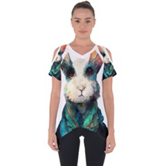 Rabbit T-shirtrabbit Watercolor Painting #rabbit T-shirt (1) Cut Out Side Drop T-shirt by EnriqueJohnson