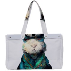 Rabbit T-shirtrabbit Watercolor Painting #rabbit T-shirt (1) Canvas Work Bag by EnriqueJohnson