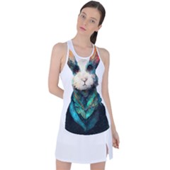 Rabbit T-shirtrabbit Watercolor Painting #rabbit T-shirt (1) Racer Back Mesh Tank Top by EnriqueJohnson