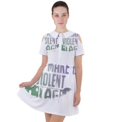 Gaming Controller Quote T- Shirt A Gaming Controller Quote Video Games T- Shirt (5) Short Sleeve Shoulder Cut Out Dress  by ZUXUMI