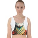 Rabbit T-shirtrabbit Watercolor Painting #rabbit T-shirt (2) Velvet Racer Back Crop Top View1