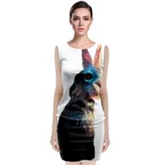 Rabbit T-shirtrabbit Watercolor Painting #rabbit T-shirt (3) Sleeveless Velvet Midi Dress by EnriqueJohnson