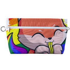 Gay Pride T- Shirt Gay Pride Kawaii Fox Ramen Noodles Rainbow Flag T- Shirt Handbag Organizer