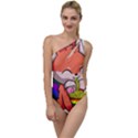 Gay Pride T- Shirt Gay Pride Kawaii Fox Ramen Noodles Rainbow Flag T- Shirt To One Side Swimsuit View1