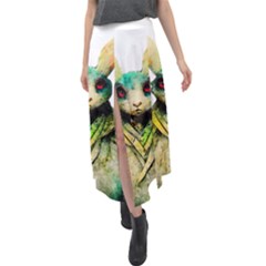 Rabbit T-shirtrabbit Watercolor Painting #rabbit T-shirt (5) Velour Split Maxi Skirt