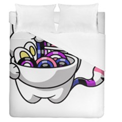 Genderfluid T- Shirt Genderfluid Pride Kawaii Car Ramen Noodles Genderfluid Flag T- Shirt Duvet Cover Double Side (queen Size) by ZUXUMI