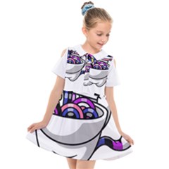 Genderfluid T- Shirt Genderfluid Pride Kawaii Car Ramen Noodles Genderfluid Flag T- Shirt Kids  Short Sleeve Shirt Dress by ZUXUMI