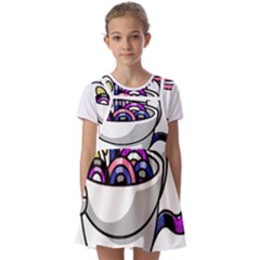 Genderfluid T- Shirt Genderfluid Pride Kawaii Car Ramen Noodles Genderfluid Flag T- Shirt Kids  Short Sleeve Pinafore Style Dress by ZUXUMI