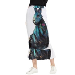 Rabbit T-shirtrabbit Watercolor Painting #rabbit T-shirt Maxi Fishtail Chiffon Skirt by EnriqueJohnson