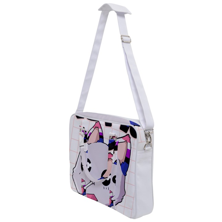 Genderfluid T- Shirt Genderfluid Pride Kawaii Cat Strawberry Milk T- Shirt Cross Body Office Bag