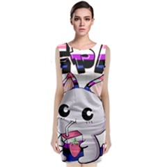 Genderfluid T- Shirt Genderfluid Pride Kawaii Cat Strawberry Milk T- Shirt Classic Sleeveless Midi Dress by ZUXUMI