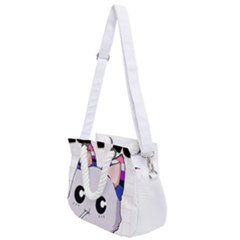 Genderfluid T- Shirt Genderfluid Pride Kawaii Cat Strawberry Milk T- Shirt Rope Handles Shoulder Strap Bag by ZUXUMI