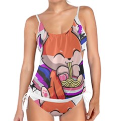 Genderfluid T- Shirt Genderfluid Pride Kawaii Fox Ramen Noodles Genderfluid Flag T- Shirt Tankini Set by ZUXUMI