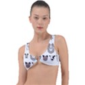 Geometric Animals T- Shirt Friendly Geometric Farm Animals    Print    Green Grey Linen Texture Back Ring Detail Bikini Top View1