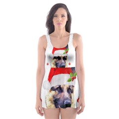 German Shepherd T- Shirt Cute German Shepherd Dog T- Shirt (1) Skater Dress Swimsuit by ZUXUMI