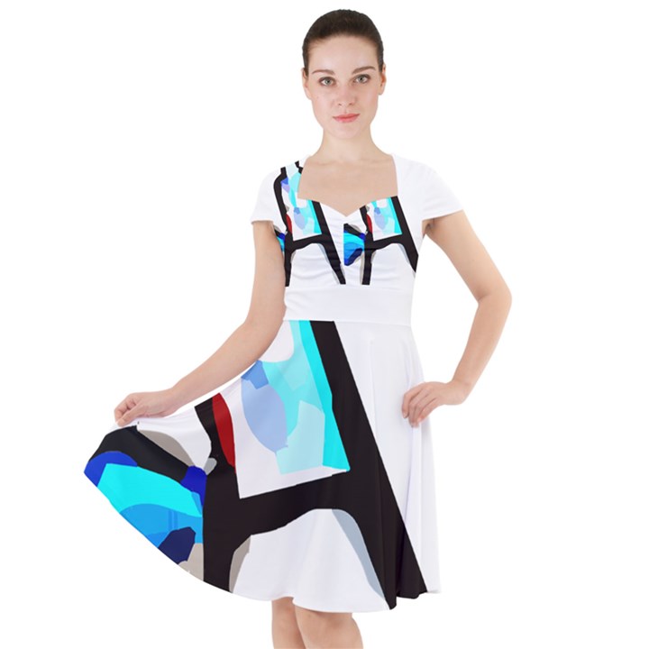 Abstract Art Sport Baseline Tennis  Shirt Abstract Art Sport - Baseline Tennis  Shirt6 Cap Sleeve Midi Dress