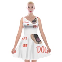 German Shepherd T- Shirt German Shepherd Merry Christmas T- Shirt (1) Velvet Skater Dress by ZUXUMI