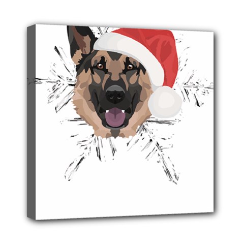 German Shepherd T- Shirt German Shepherd Merry Christmas T- Shirt (3) Mini Canvas 8  X 8  (stretched) by ZUXUMI