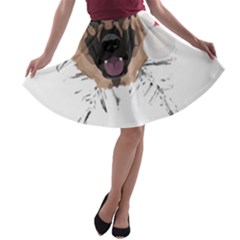 German Shepherd T- Shirt German Shepherd Merry Christmas T- Shirt (3) A-line Skater Skirt by ZUXUMI