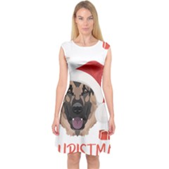 German Shepherd T- Shirt German Shepherd Merry Christmas T- Shirt (4) Capsleeve Midi Dress by ZUXUMI