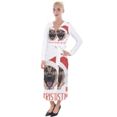 German Shepherd T- Shirt German Shepherd Merry Christmas T- Shirt (4) Velvet Maxi Wrap Dress by ZUXUMI