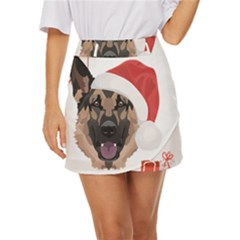 German Shepherd T- Shirt German Shepherd Merry Christmas T- Shirt (4) Mini Front Wrap Skirt by ZUXUMI