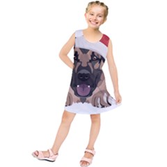 German Shepherd T- Shirt German Shepherd Merry Christmas T- Shirt (6) Kids  Tunic Dress by ZUXUMI