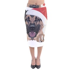 German Shepherd T- Shirt German Shepherd Merry Christmas T- Shirt (6) Velvet Midi Pencil Skirt by ZUXUMI