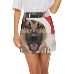 German Shepherd T- Shirt German Shepherd Merry Christmas T- Shirt (6) Mini Front Wrap Skirt by ZUXUMI